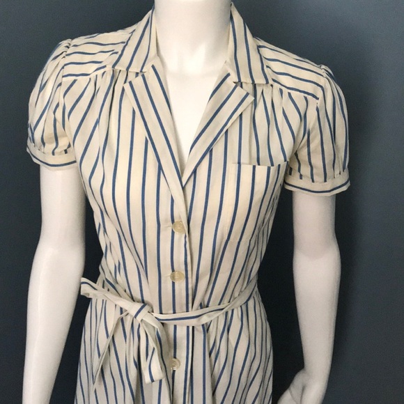 Rugby Ralph Lauren retro belted striped blue dress - Picture 4 of 7